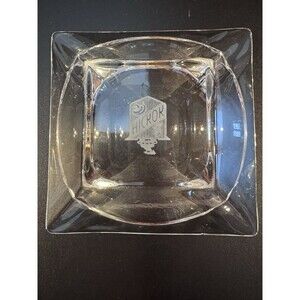RARE Vintage Hickok Clear Glass Ashtray Artdeco Collectible Decor
